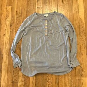 Simply Southern Grey Henley long sleeve size medium